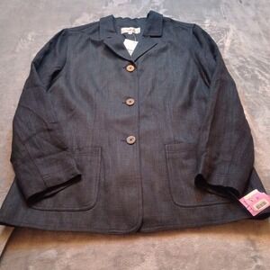 Nordstrom Essential‎ Elements Blazer Womens Size Large Black Capsule Workwear